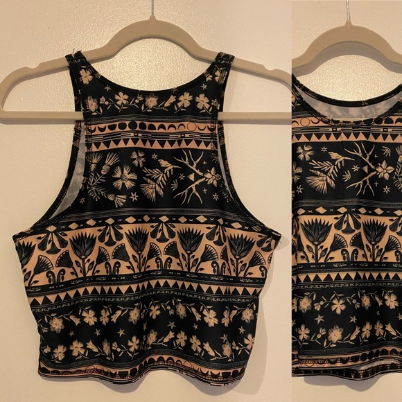 Teeki Moonflower Mermaid Crop Tank Top Large ✨ Made in USA - Picture 3 of 4